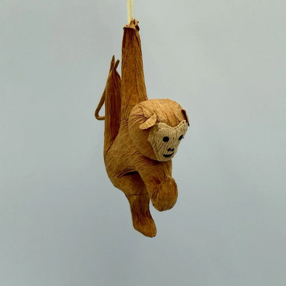 Lot of 2‎ Monkey Ornaments Christmas Holiday Tree Hanging